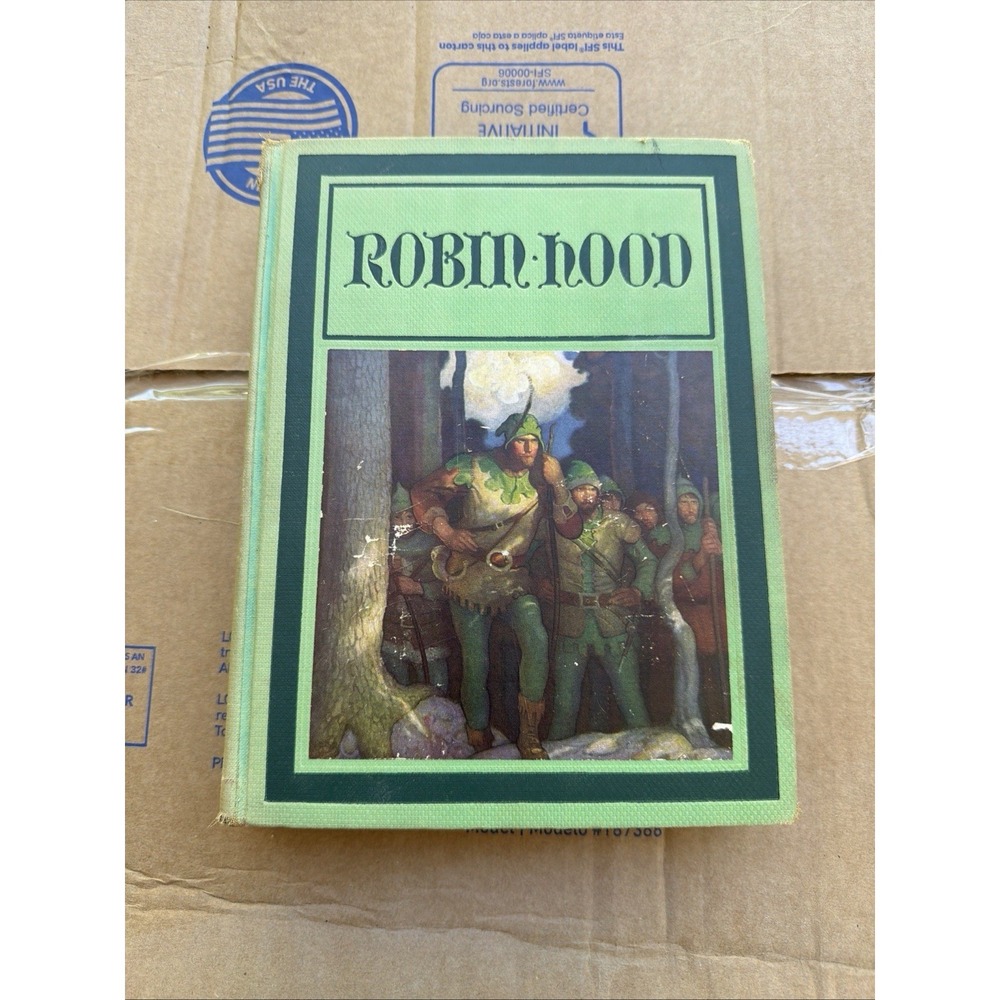 Robin Hood Hardcover Book 1917 Illustrated by‎ NC Wyeth Vintage